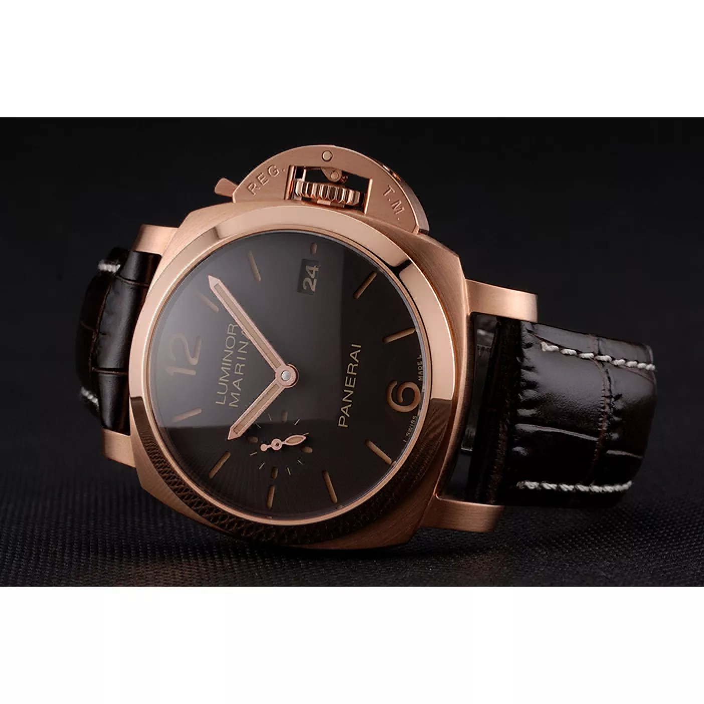 Best AAA Replica Sites Swiss Panerai Luminor Marina 1950 3 Days Oro Rosso Brown Dial Rose Gold Case Brown Leather Strap 0130