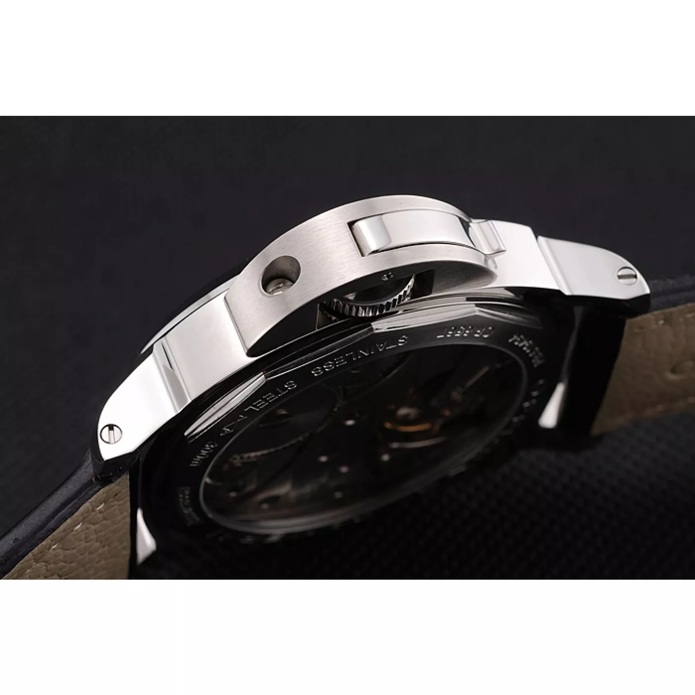 Best AAA Replica Sites Panerai Luminor Marina 8 Days Black Dial Stainless Steel Case Black Leather Strap 0130