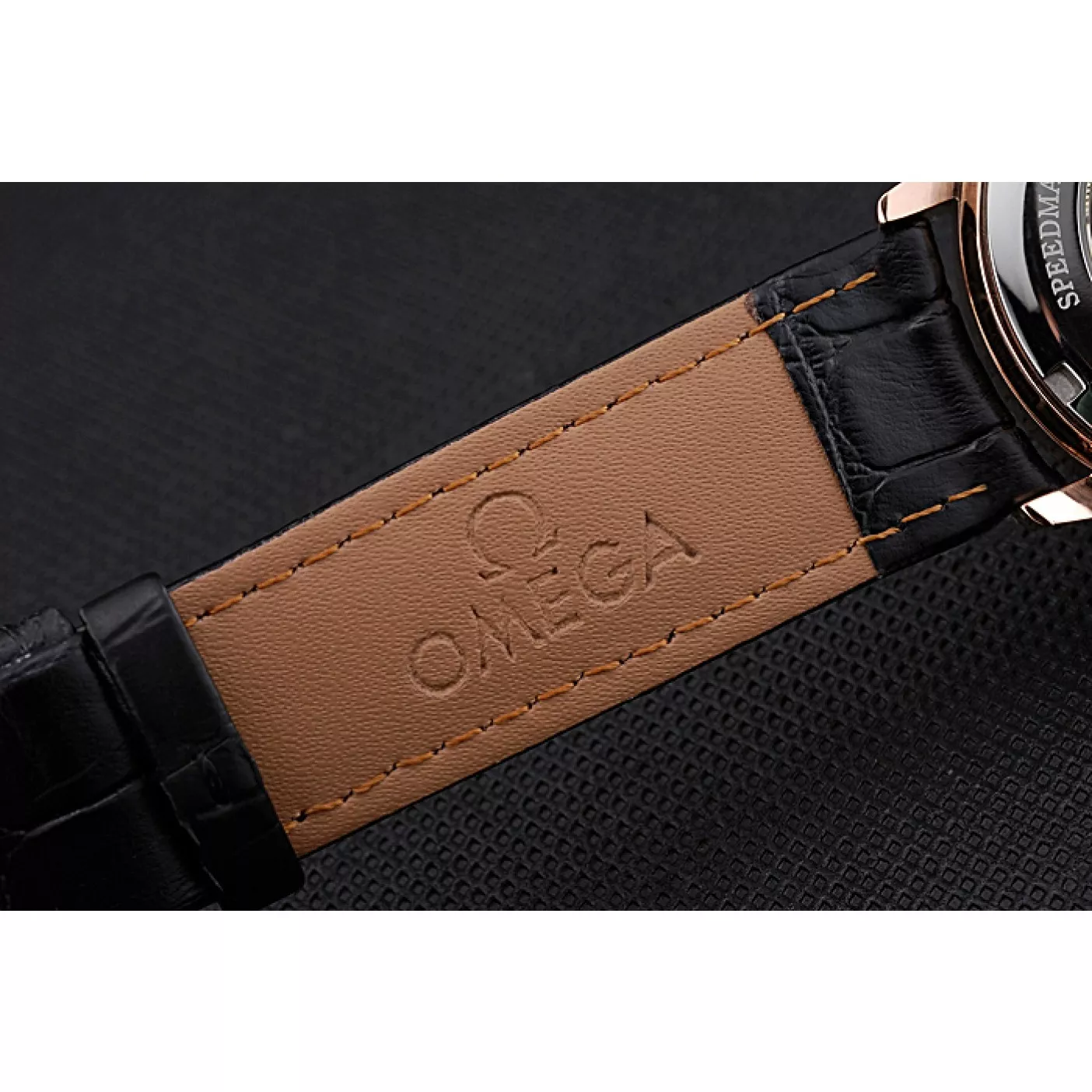 Good Copy Rolex Watches Omega DeVille Prestige Small Seconds Black Dial Gold Case Black Leather Bracelet 622602 0121