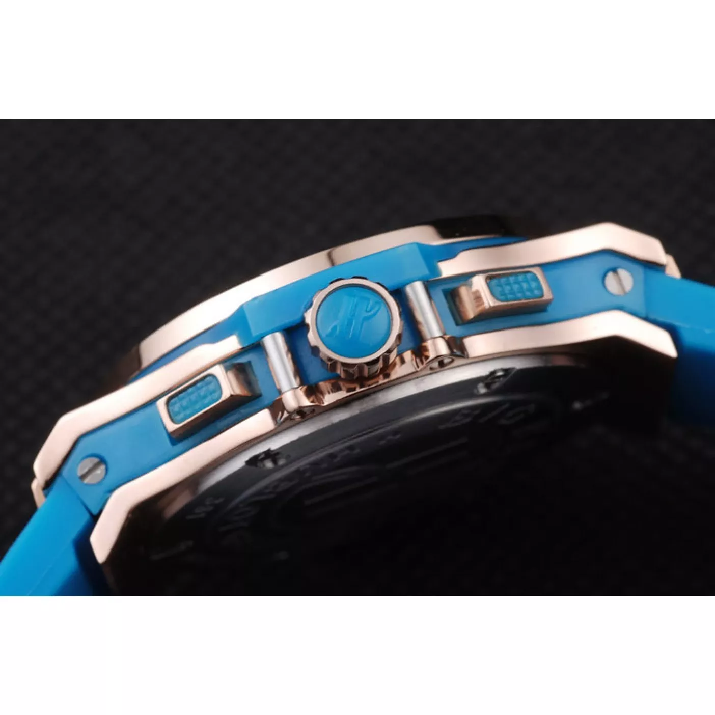 Best AAA Replica Sites Hublot Big Bang Tutti Frutti Blue Strap Gold Dial 0117