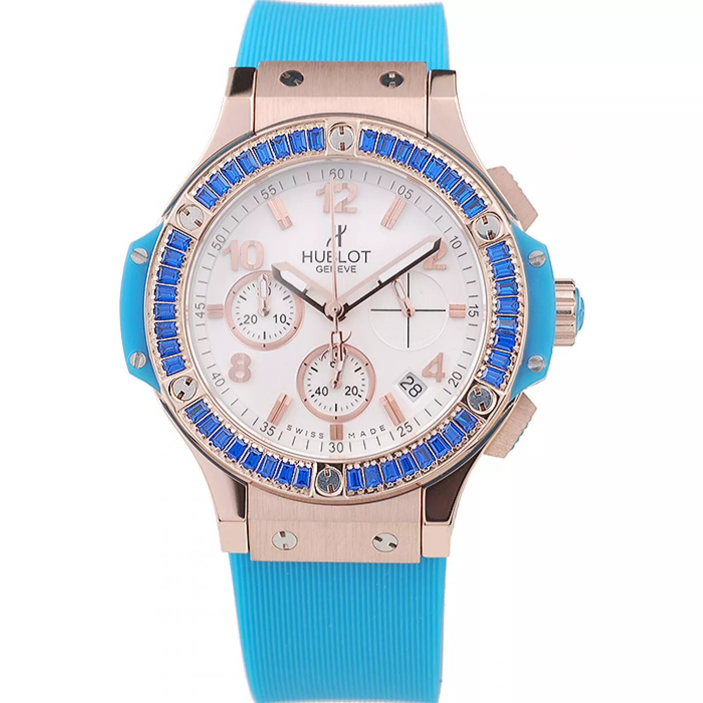 Hublot Big Bang Tutti Frutti Blue Strap Gold Dial 0117