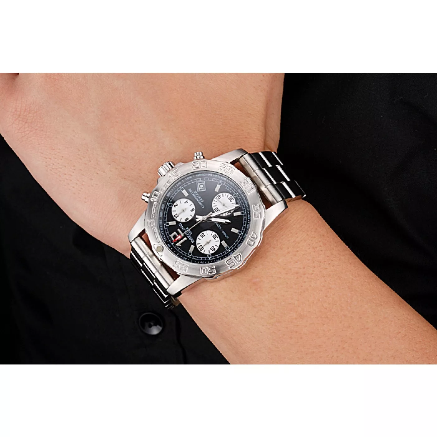 Good Copy Rolex Watches Breitling Colt Chronograph II Black Dial Stainless Steel Bracelet 622427 0131