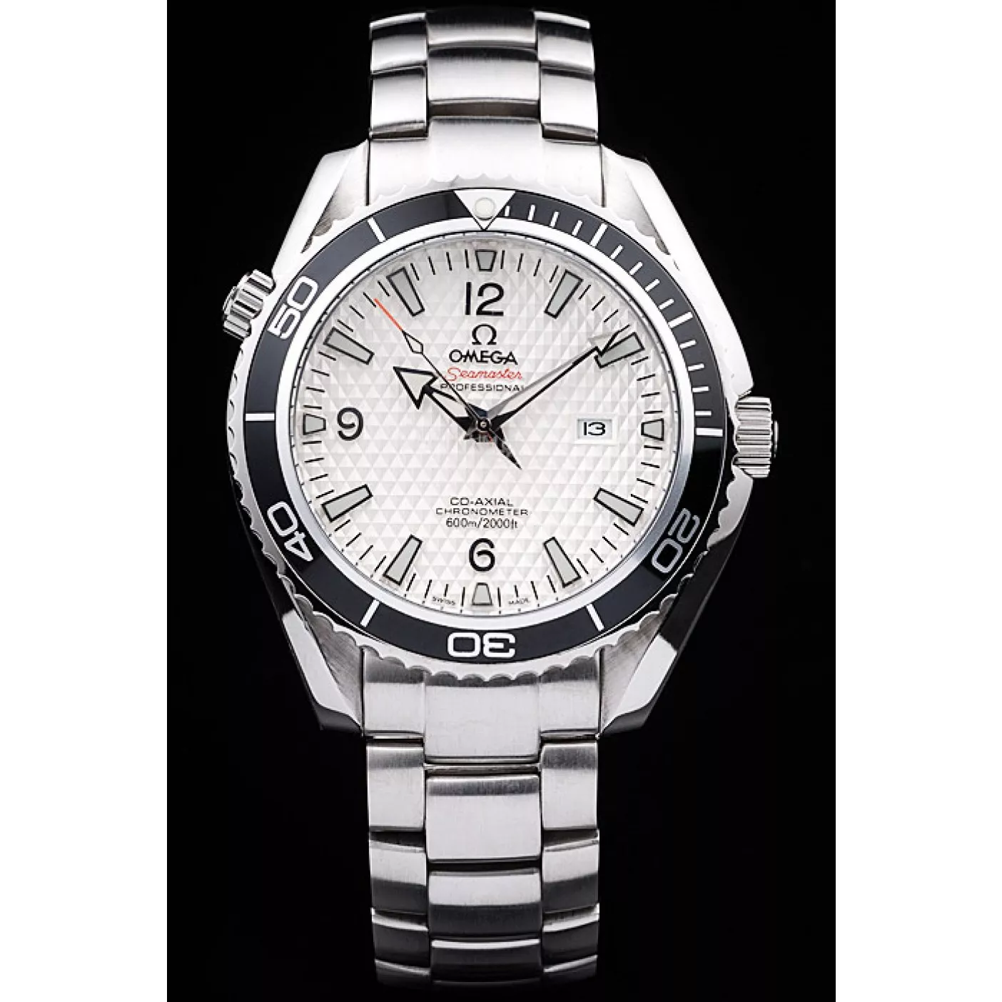 Best AAA Replica Sites Omega Seamaster Planet Ocean Co-axial Black Case White Dial 0121