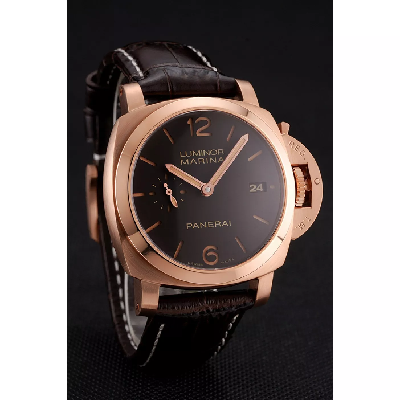 Best AAA Replica Sites Swiss Panerai Luminor Marina 1950 3 Days Oro Rosso Brown Dial Rose Gold Case Brown Leather Strap 0130