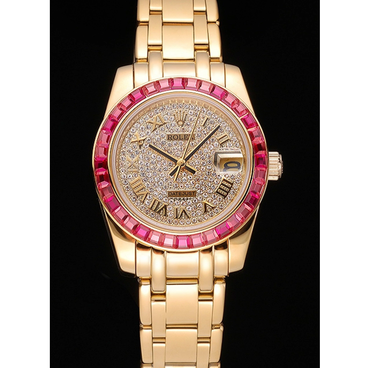 Good Copy Rolex Watches 622835 Pink Rolex Case Dial Bezel Datejust Jewels Bracelet Diamond And Gold 0221