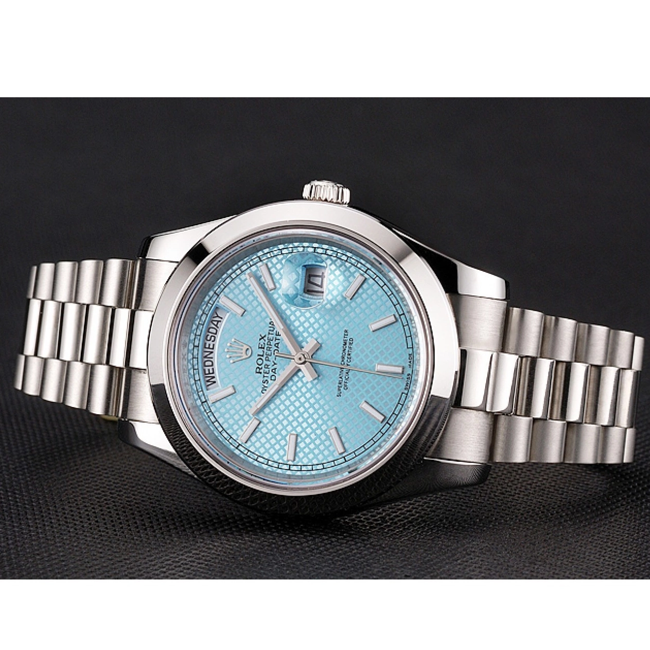 Good Copy Rolex Watches Steel Platinum Ice 40 Stainless Dial And Date Case Rolex Blue Bracelet Day Swiss 0224