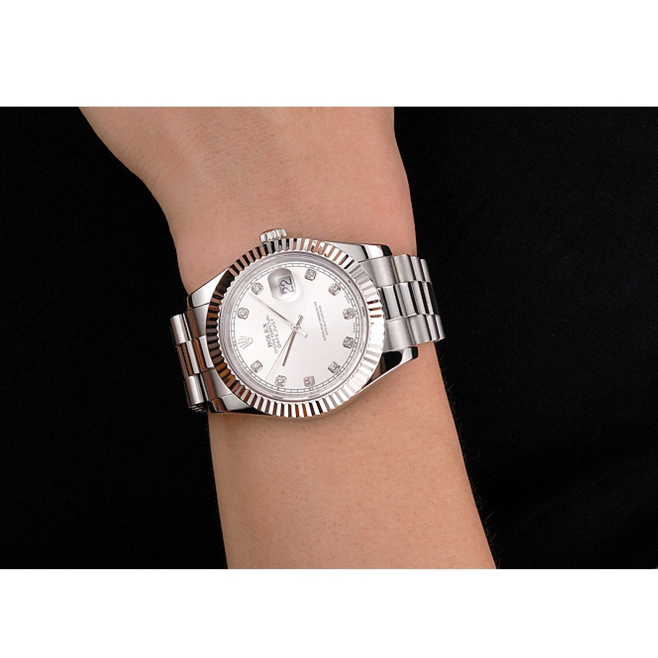 Good Copy Rolex Watches Case Stainless And Dial Silver Bracelet Rolex Datejust Swiss Steel 0208