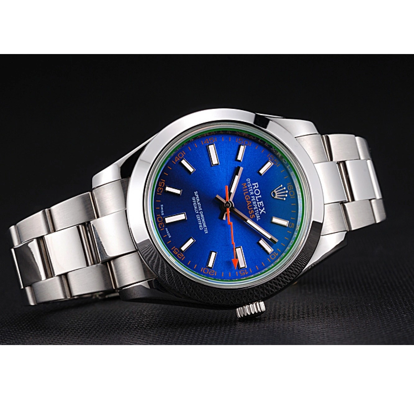 AAA Replica Watches Milgauss Stainless Bezel Blue 622838 Dial Steel Case Rolex And 0223