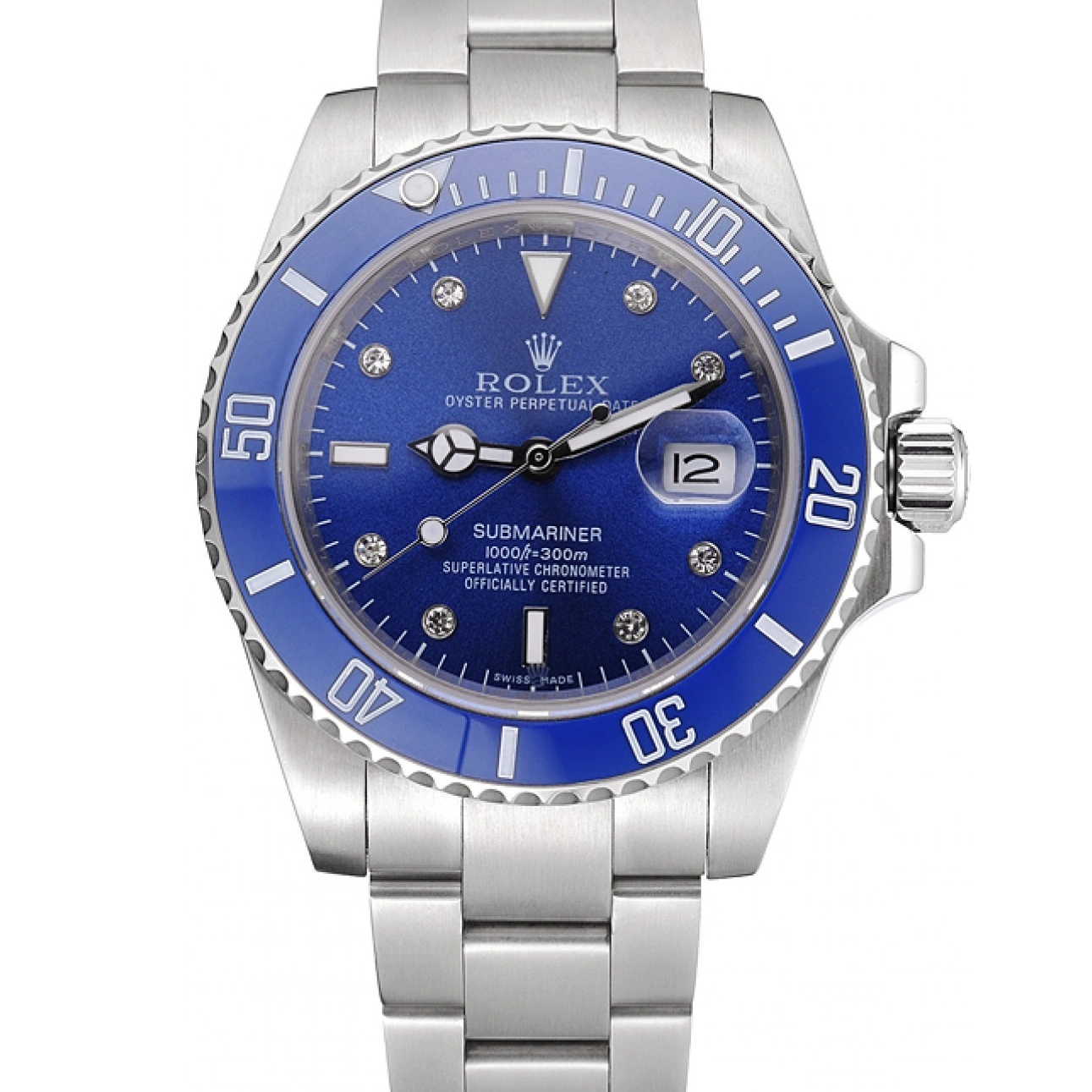 AAA Replica Watches Steel Blue Submariner Markers Case 622638 Bracelet Steel Dial Diamond Stainless Stainless Rolex 0216