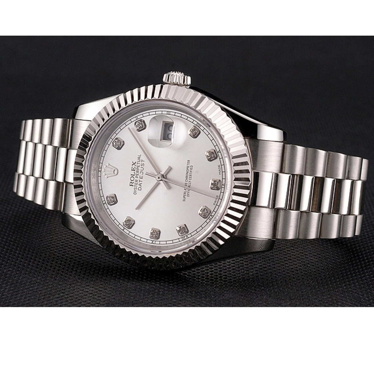 Good Copy Rolex Watches Case Stainless And Dial Silver Bracelet Rolex Datejust Swiss Steel 0208