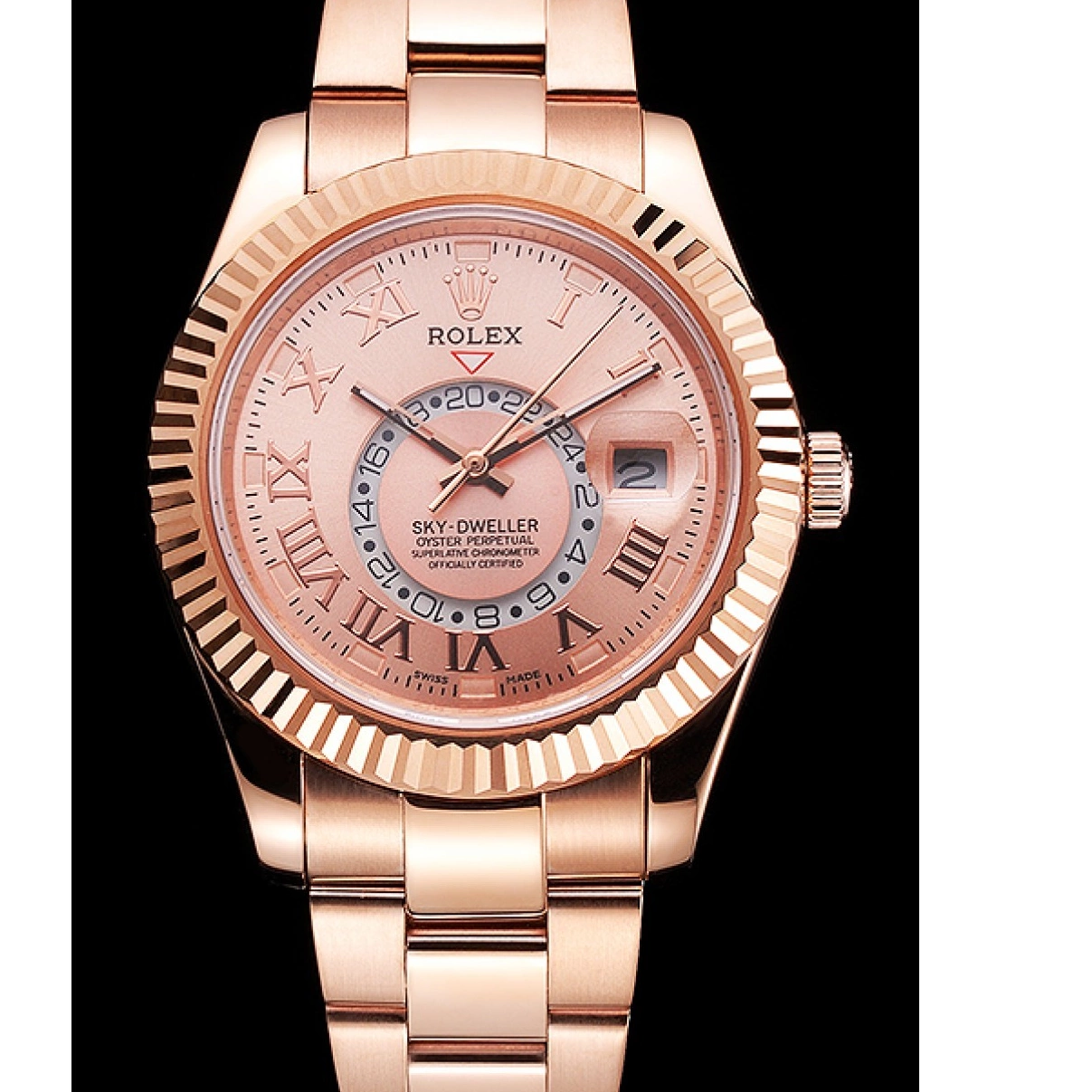 Best AAA Replica Sites Rose Rose Dweller Sky Bracelet Gold Gold Rolex And Dial Case 0212