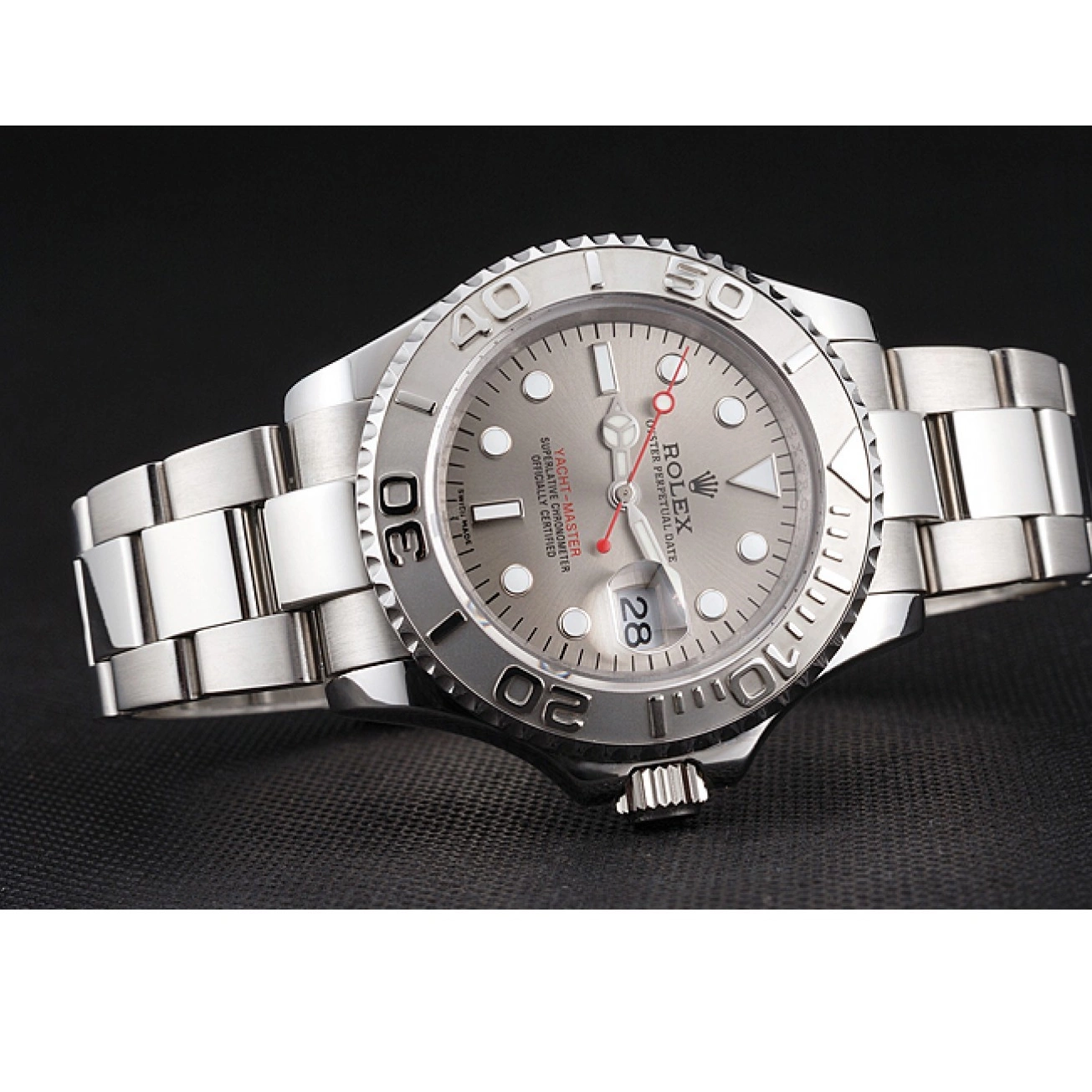 Best AAA Replica Sites Rolex Dial Stainless And Swiss Yacht-Master Gray Bracelet Steel Case 0215