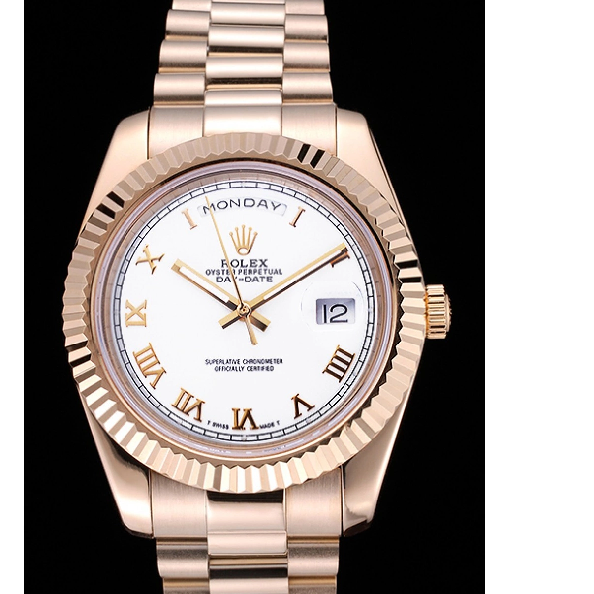 Best AAA Replica Sites Bracelet 622546 White Dial Day-Date Rolex Gold 0213