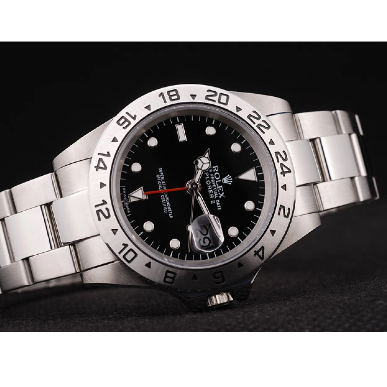 Best AAA Replica Sites Dial Black Rolex Stainless Bezel Explorer Steel 0223