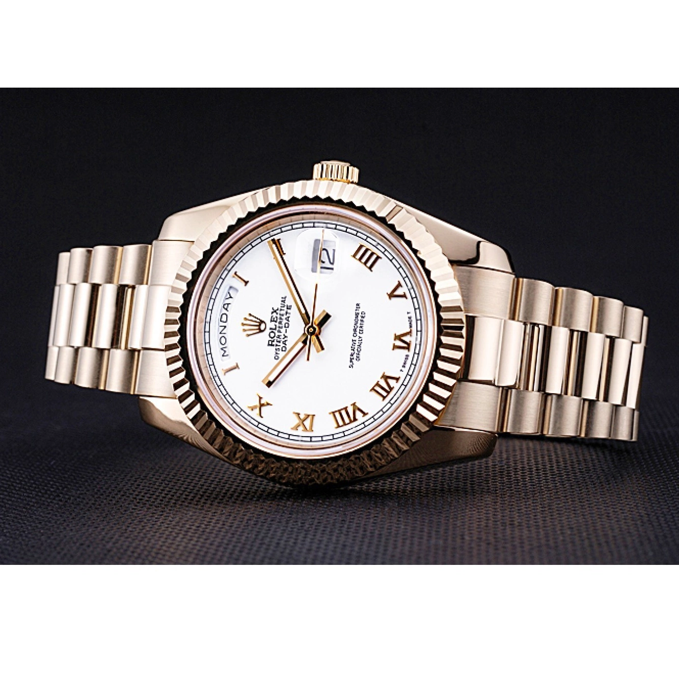 Best AAA Replica Sites Bracelet 622546 White Dial Day-Date Rolex Gold 0213