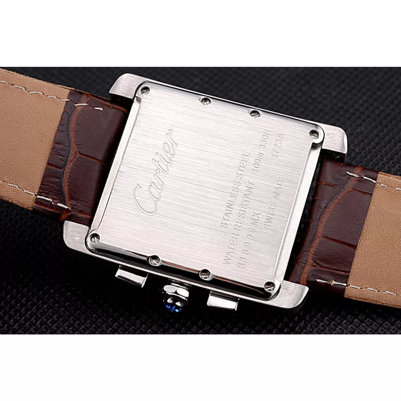 Best AAA Replica Sites Cartier Tank MC Brown Dial Stainless Steel Case Brown Leather Bracelet 622692 0202