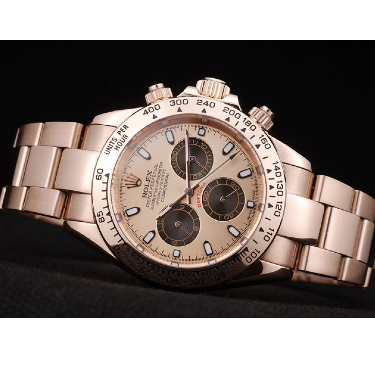 AAA Replica Watches Steel Plated Daytona Gold Bezel Gold Rolex Rose Stainless Dial Rose 0224