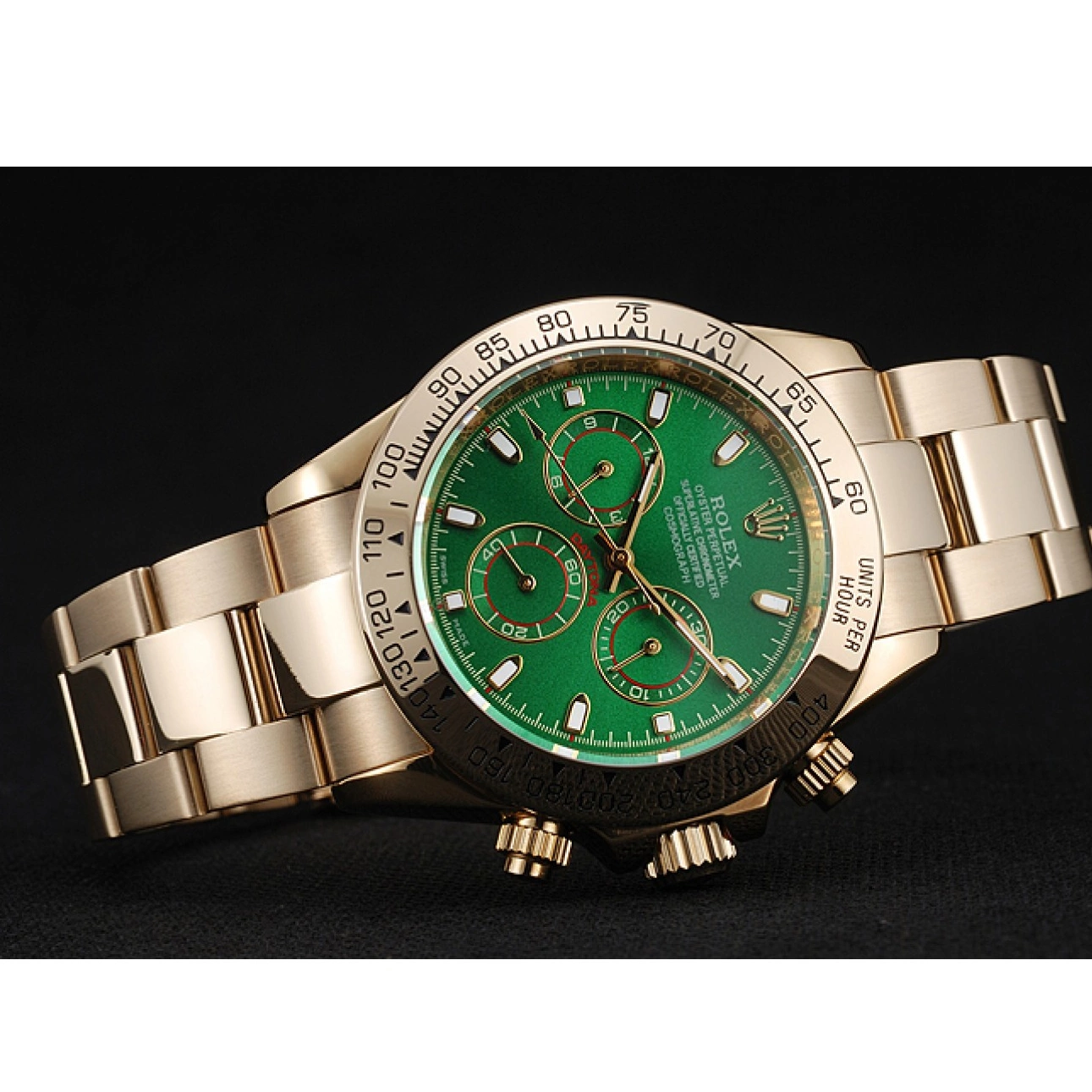 Good Copy Rolex Watches Bracelet 1454244 Dial Daytona Rolex Green Gold Cosmograph And Case 0210