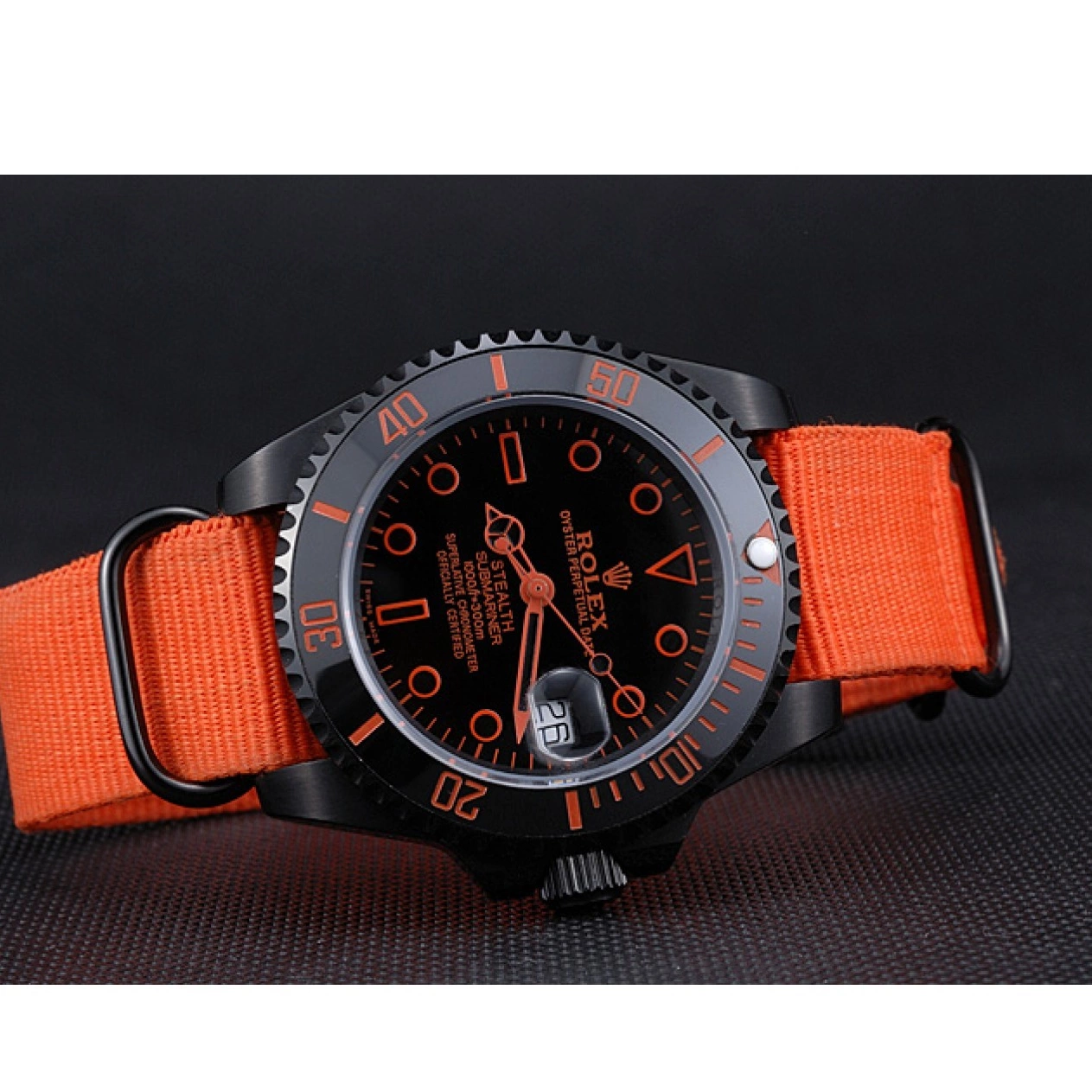 Good Copy Rolex Watches Nylon Orange Stealth Submariner Strap Rolex 622011 0213