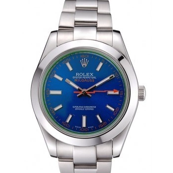 AAA Replica Watches Milgauss Stainless Bezel Blue 622838 Dial Steel Case Rolex And 0223