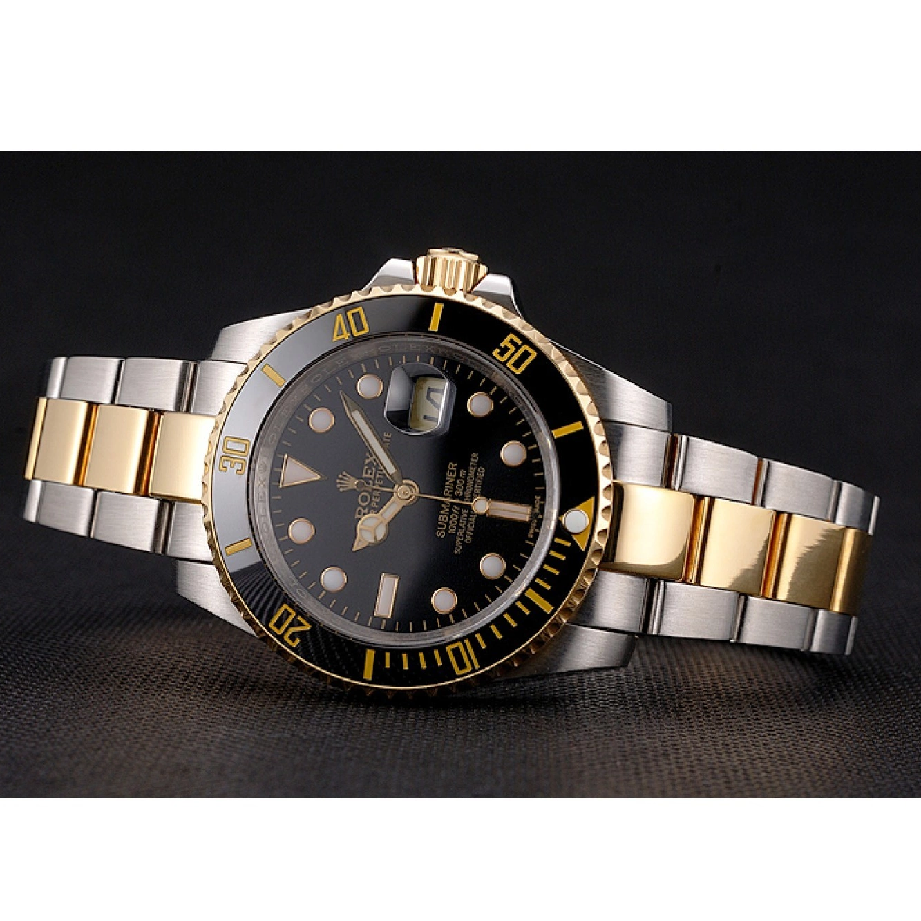 Good Copy Rolex Watches Bezel And Steel Two Black Bracelet Tone Swiss Dial Submariner Rolex Gold 0214