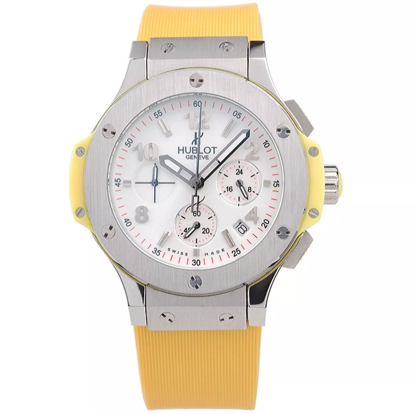 Hublot Big Bang Yellow Strap White Dial Watch 98071 0203