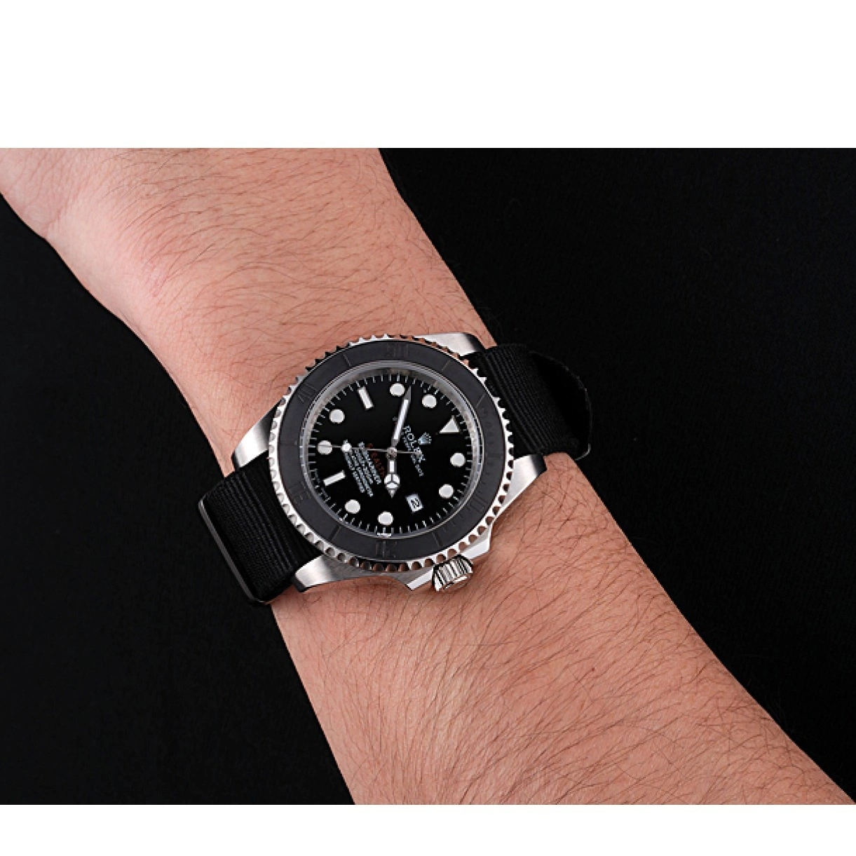 Best AAA Replica Sites Fabric Rolex Submariner MK Band Black rl424 STEALTH 621386 IV 0216