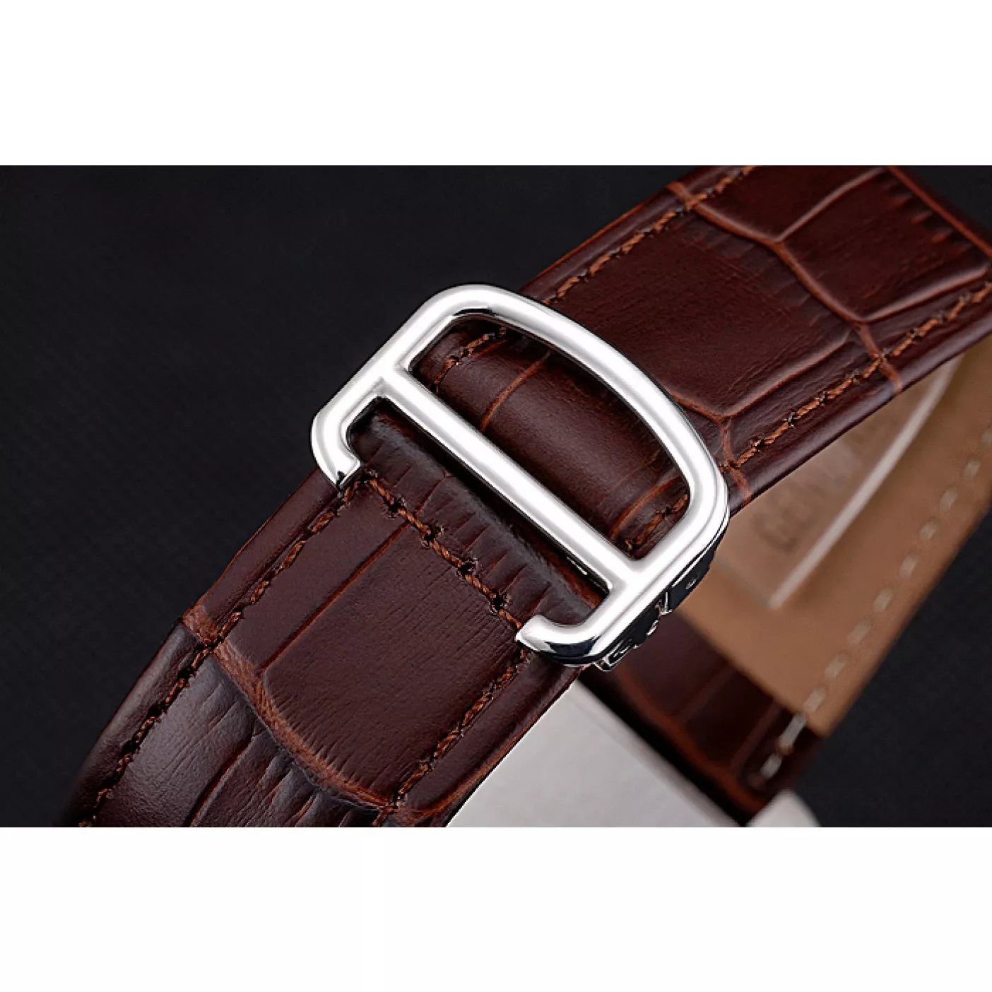 Best AAA Replica Sites Cartier Tank MC Brown Dial Stainless Steel Case Brown Leather Bracelet 622692 0202