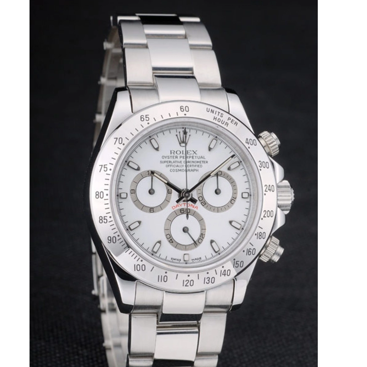 Good Copy Rolex Watches Stainless Bracelet Steel Daytona Dial Rolex White 80297 Swiss 0217