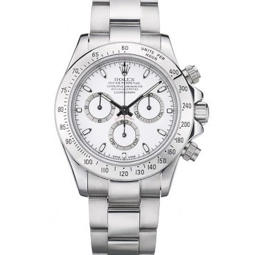 Good Copy Rolex Watches Stainless Bracelet Steel Daytona Dial Rolex White 80297 Swiss 0217