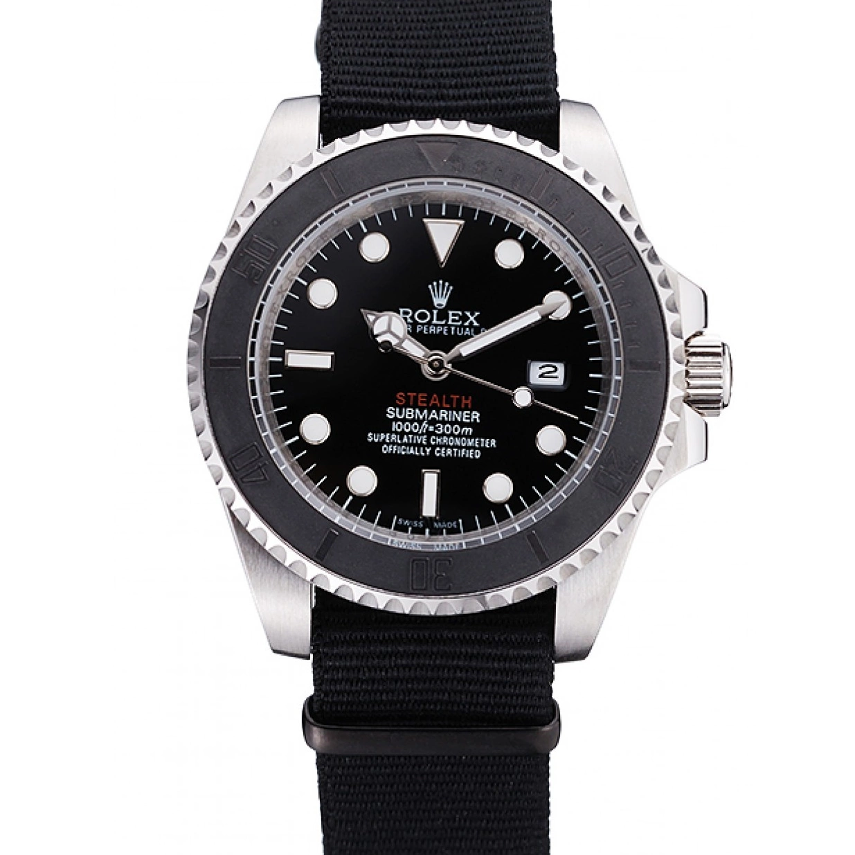 Best AAA Replica Sites Fabric Rolex Submariner MK Band Black rl424 STEALTH 621386 IV 0216