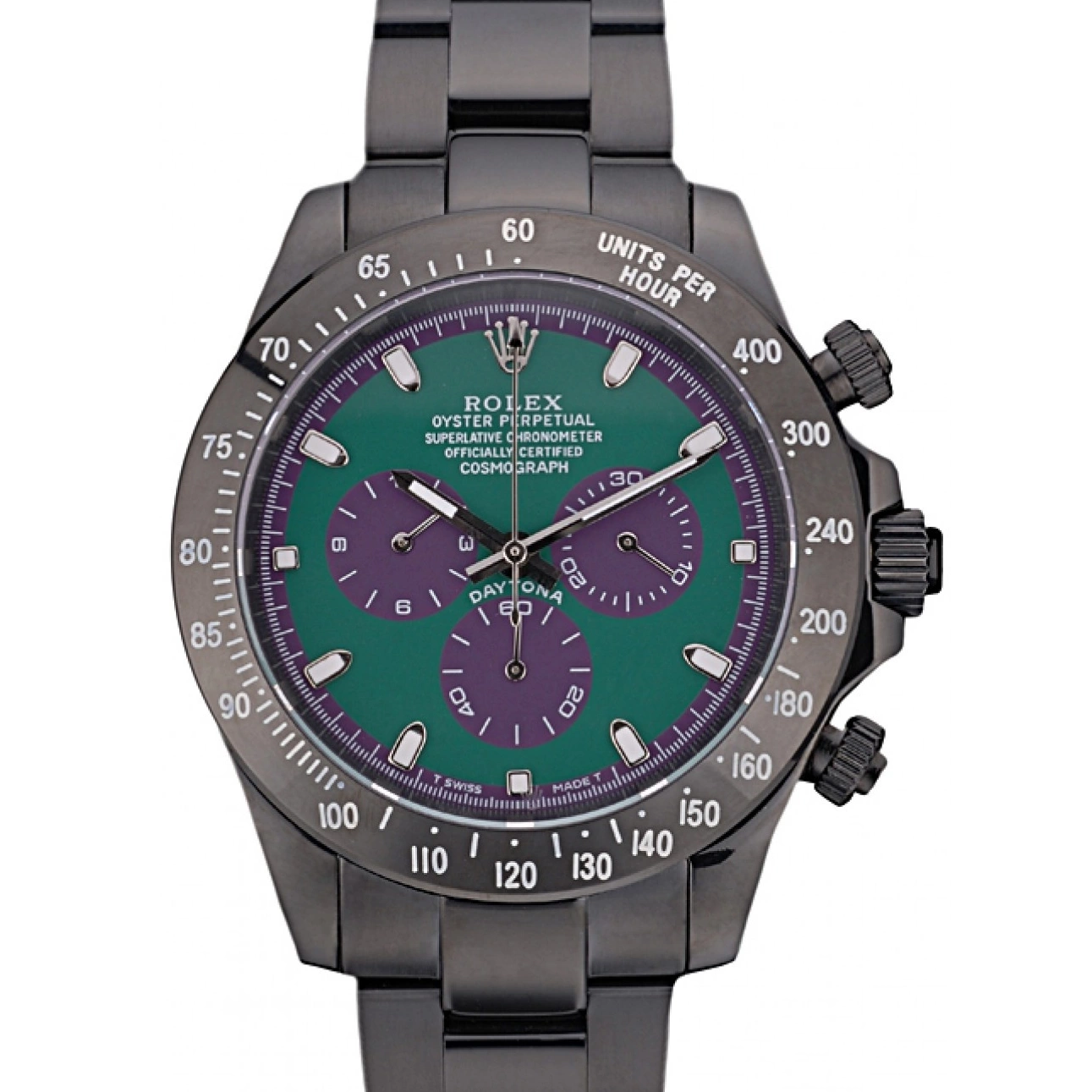 AAA Replica Watches Black Stainless Dial Daytona Ion Strap Steel 80246 Green Plated Tachymeter Rolex Black 0223