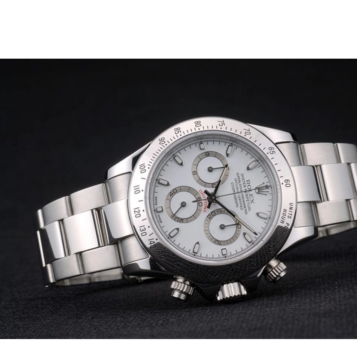 Good Copy Rolex Watches Stainless Bracelet Steel Daytona Dial Rolex White 80297 Swiss 0217