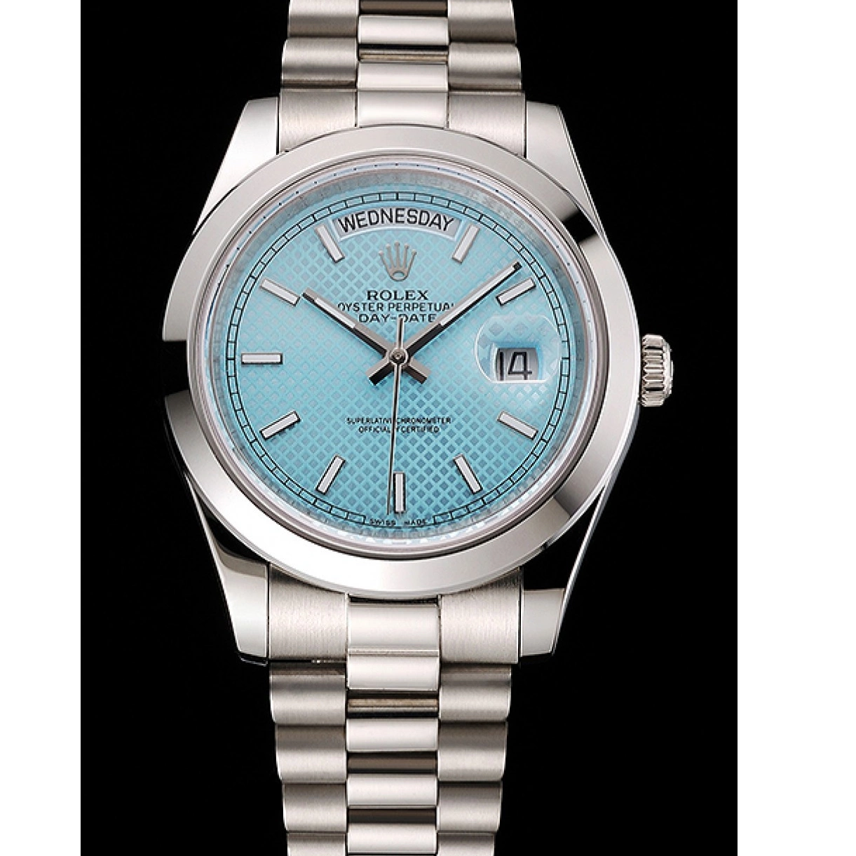 Good Copy Rolex Watches Steel Platinum Ice 40 Stainless Dial And Date Case Rolex Blue Bracelet Day Swiss 0224