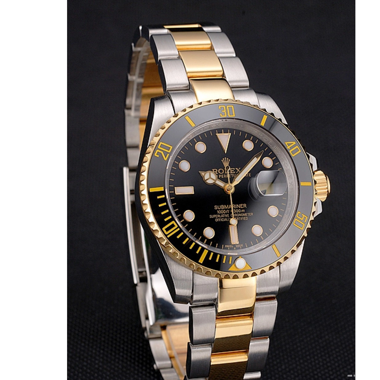 Good Copy Rolex Watches Bezel And Steel Two Black Bracelet Tone Swiss Dial Submariner Rolex Gold 0214