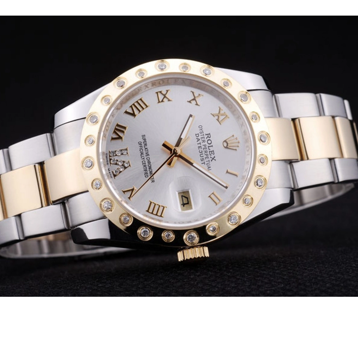 Best AAA Replica Sites Rolex Datejust Dial White Bezel Diamond 7464 0210