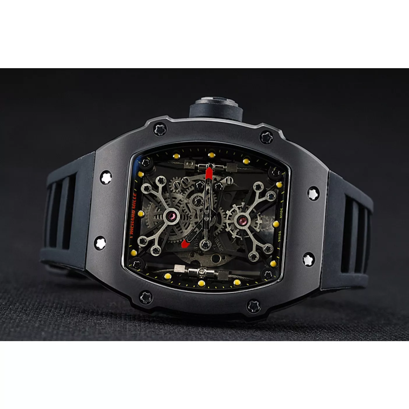 Good Copy Rolex Watches Richard Mille Tourbillion Rafael Nadal RM 27-01 Black Case Black Rubber Bracelet 1454253 0202