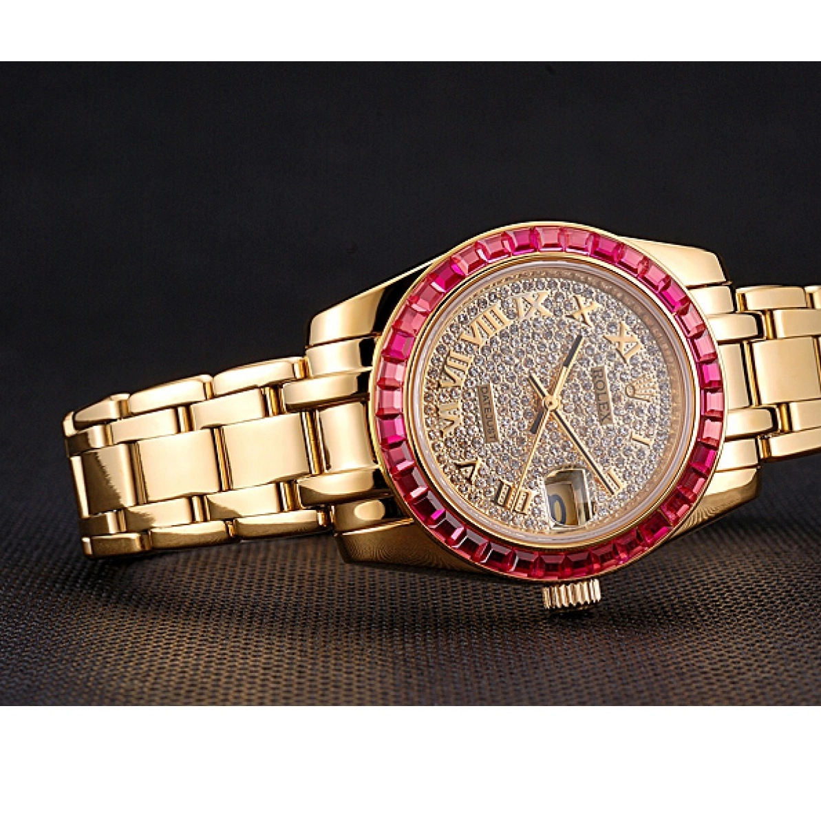 Good Copy Rolex Watches 622835 Pink Rolex Case Dial Bezel Datejust Jewels Bracelet Diamond And Gold 0221