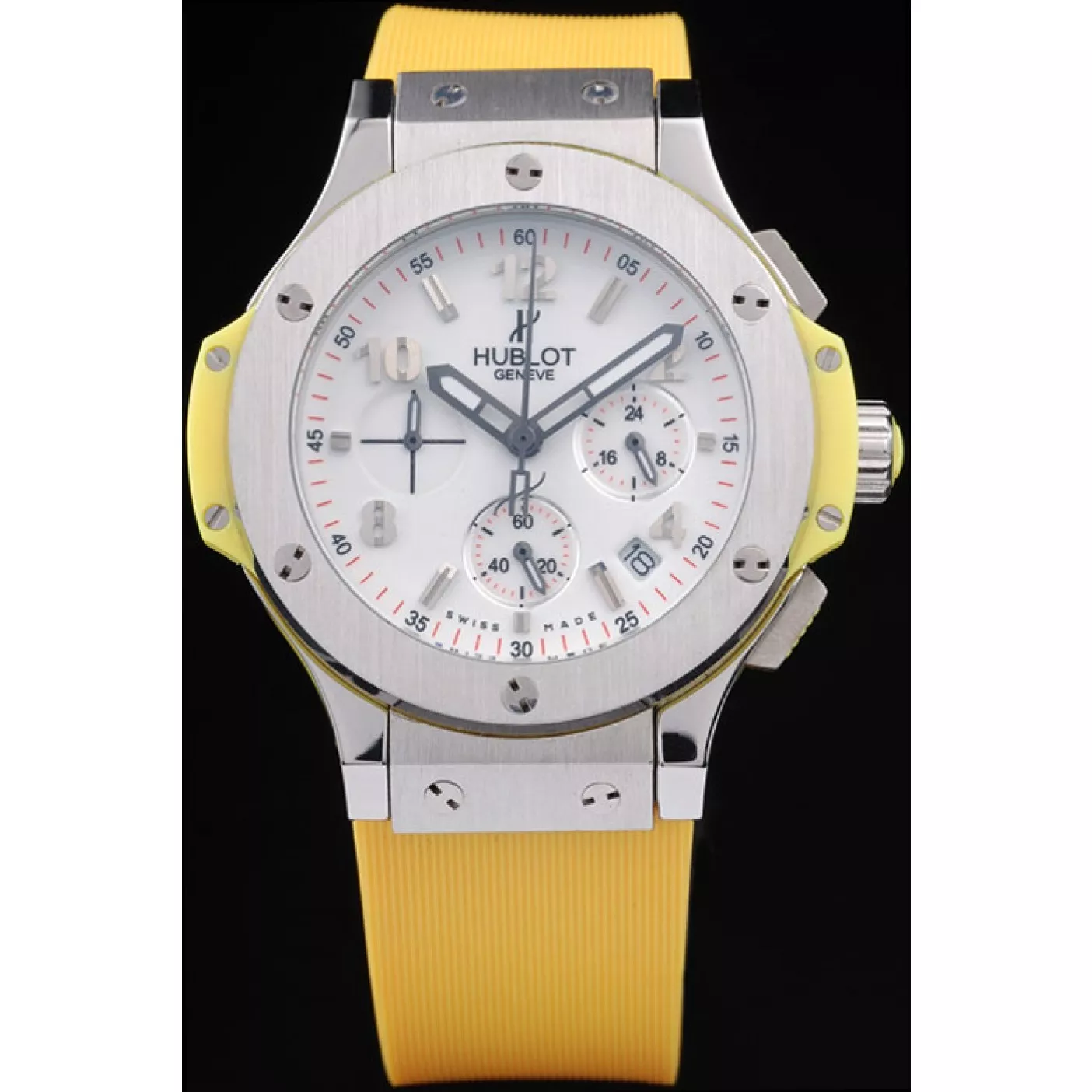 AAA Replica Watches Hublot Big Bang Yellow Strap White Dial Watch 98071 0203