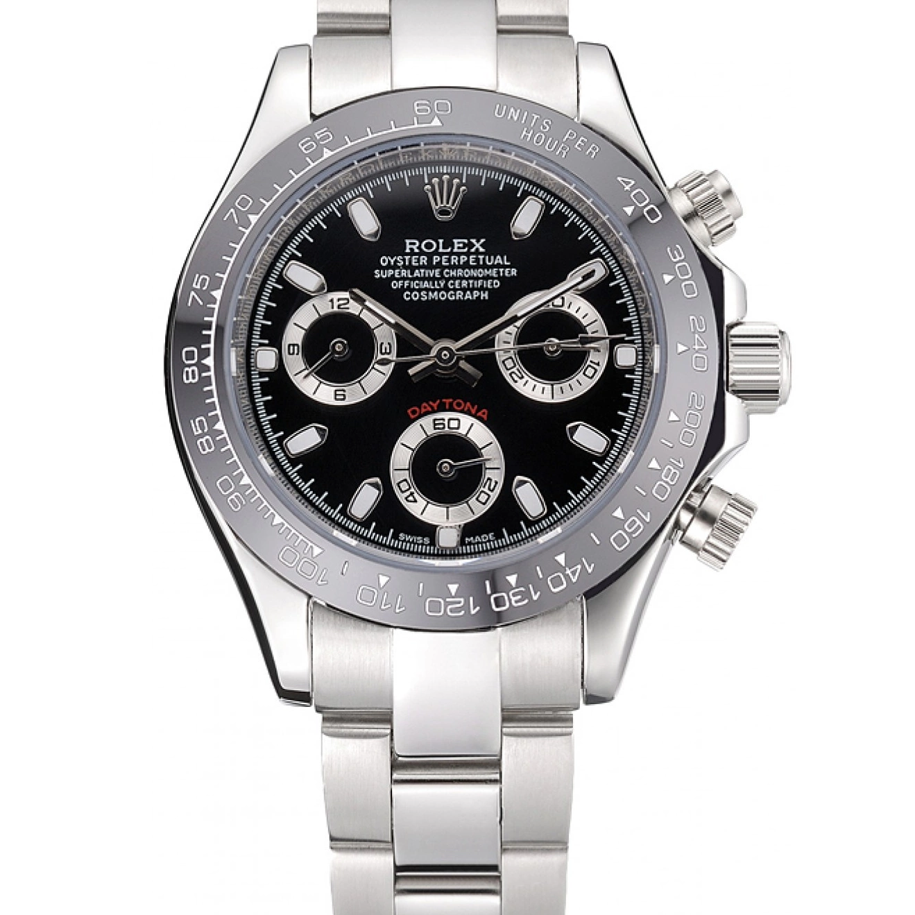 AAA Replica Watches 622635 Case Cosmograph Daytona Stainless Stainless Rolex Steel Black Steel Silver Subdials 0219