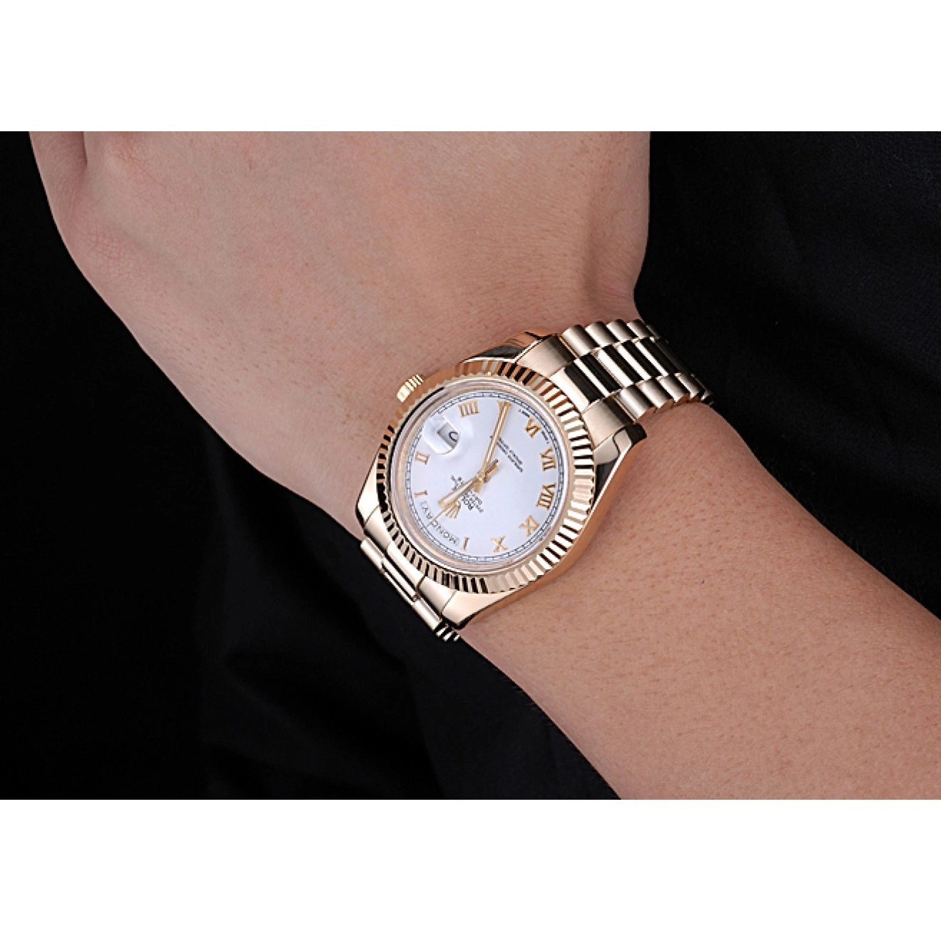 Best AAA Replica Sites Bracelet 622546 White Dial Day-Date Rolex Gold 0213