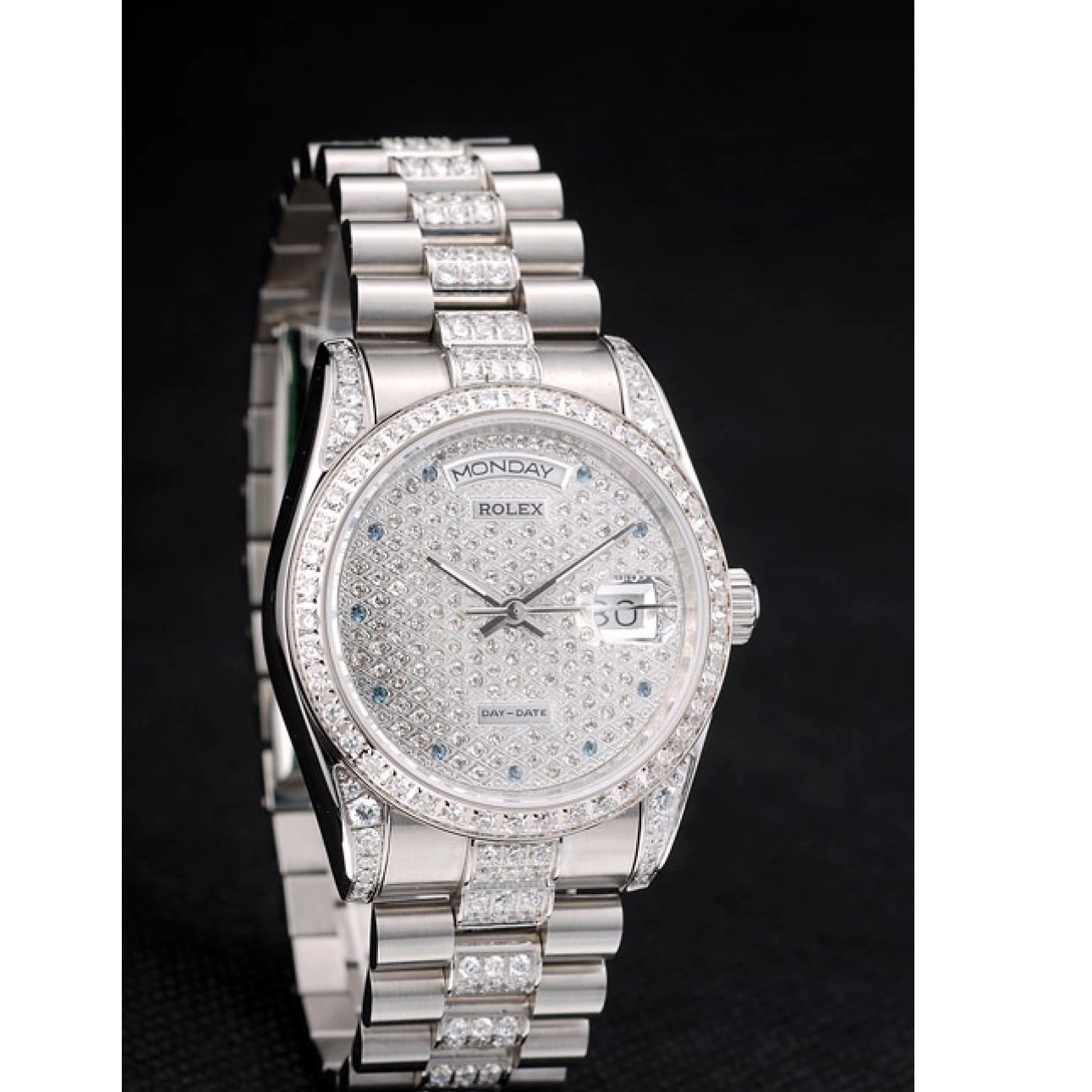 Best AAA Replica Sites Bracelet Rolex 41986 Plated Diamond Stainless Steel Dial Diamond DayDate Plated 0216