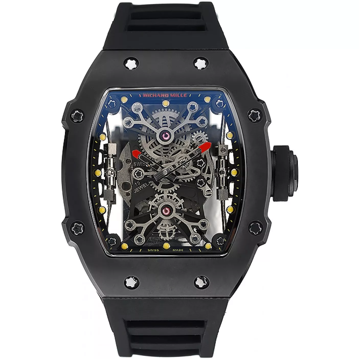 Good Copy Rolex Watches Richard Mille Tourbillion Rafael Nadal RM 27-01 Black Case Black Rubber Bracelet 1454253 0202