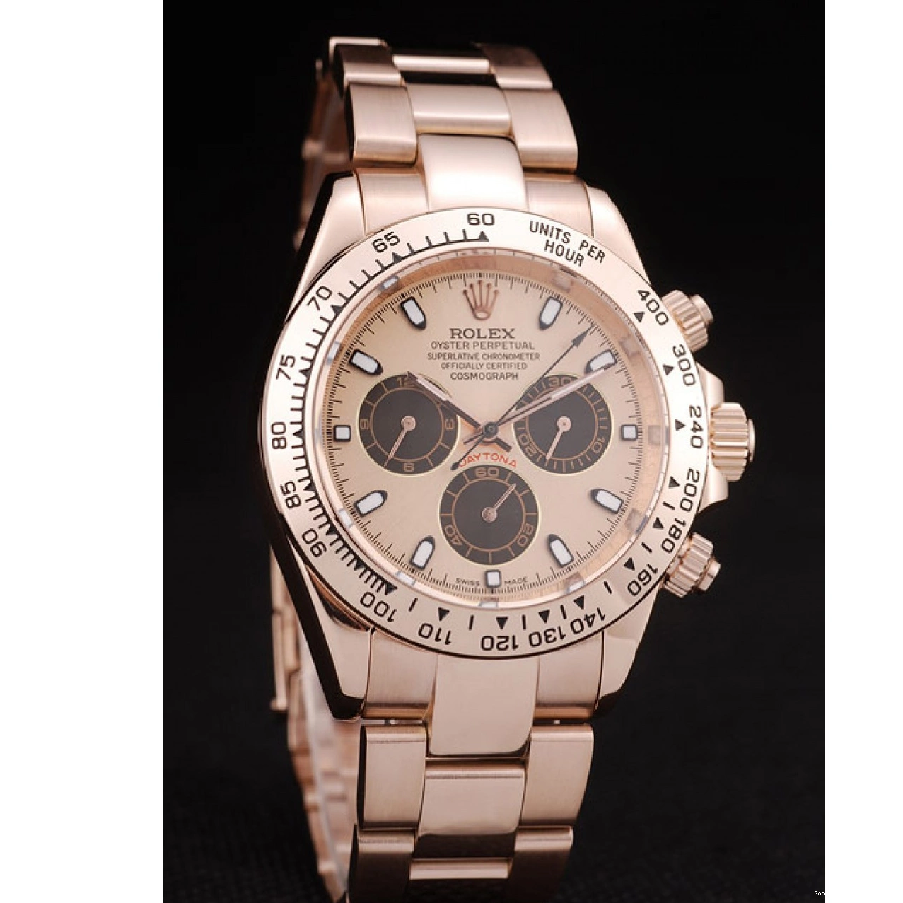 AAA Replica Watches Steel Plated Daytona Gold Bezel Gold Rolex Rose Stainless Dial Rose 0224