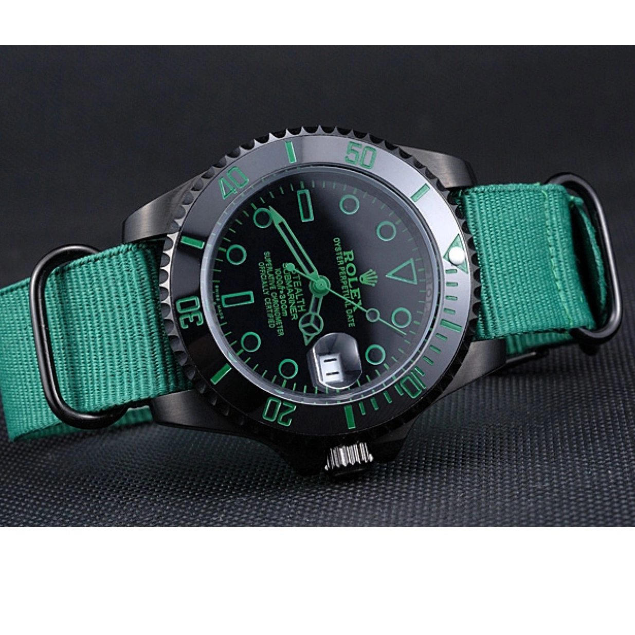 Best AAA Replica Sites Strap Stealth Nylon Submariner Rolex 622009 Green 0220