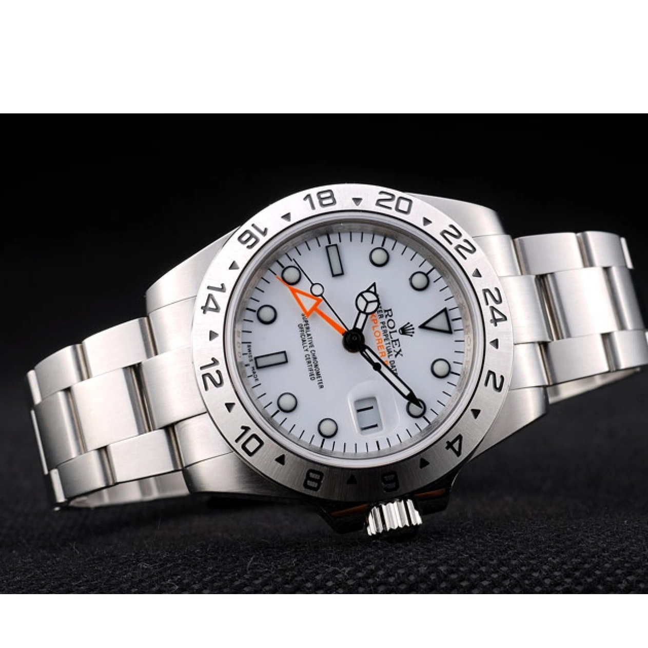 Best AAA Replica Sites Dial Watch Explorer Rolex Stainless White Steel Bezel 0222