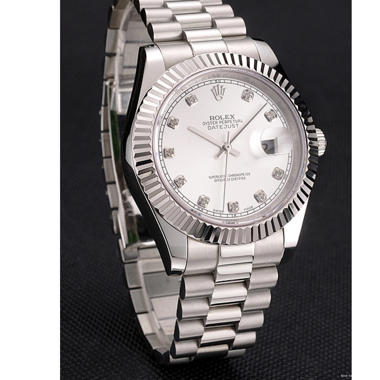 Good Copy Rolex Watches Case Stainless And Dial Silver Bracelet Rolex Datejust Swiss Steel 0208