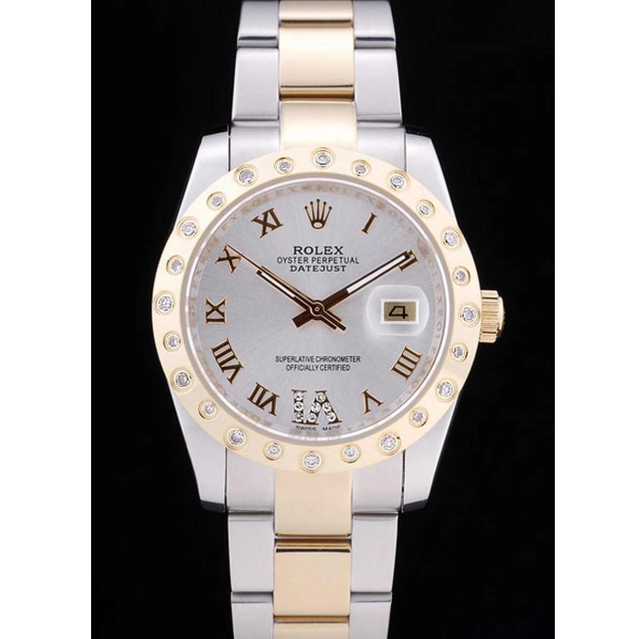 Best AAA Replica Sites Rolex Datejust Dial White Bezel Diamond 7464 0210