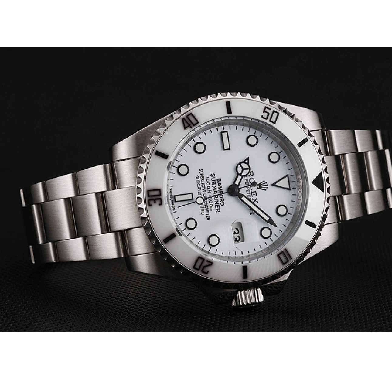 AAA Replica Watches White Rolex 1453863 Submariner Bracelet Steel Bamford Stainless Dial 0220