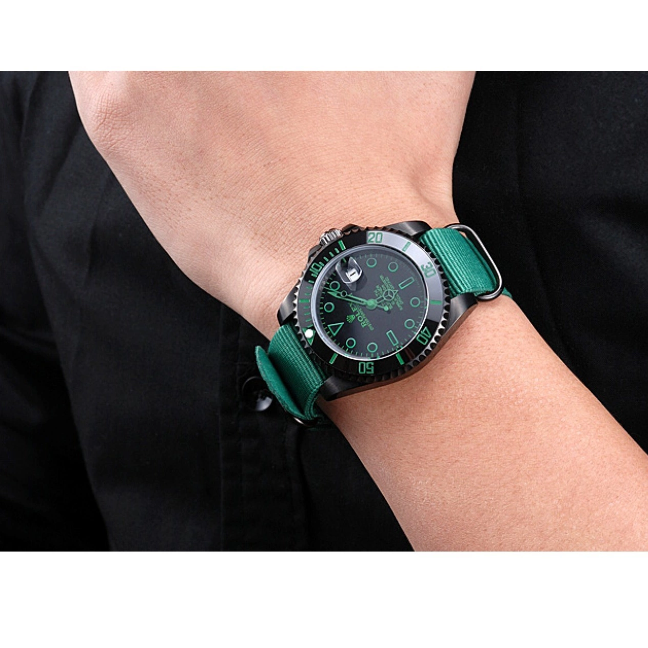 Best AAA Replica Sites Strap Stealth Nylon Submariner Rolex 622009 Green 0220